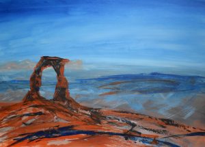 Arches national park delicate arch acryl a. papier 50x70cm