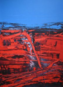 Arches national park hitze acryl a. papier 50x70cm