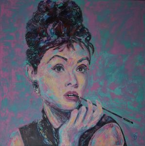 Audrey Hepburn - Acryl a. Lwd. 80x80cm