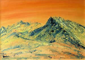 Berge 01 acryl a. papier 50x70cm
