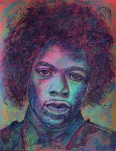 Jimmi Hendrix - Acryl a. Papier 50x60cm