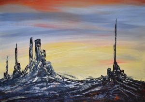 Monument valley 1 acryl a. papier 50x70cm