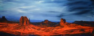 Monument valley 3 mischtechnik a. lwd. 40x100cm