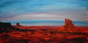 Monument valley 4 acryl a. malkarton. 40x80cm