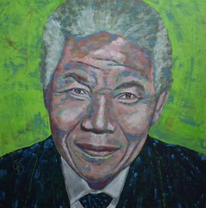 Nelson Mandela - Acryl a. Lwd. 80x80cm