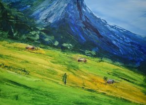 Schweiz 2 acryl a. papier 50x70cm