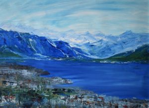 Schweiz lausanne acryl a. papier 50x70cm