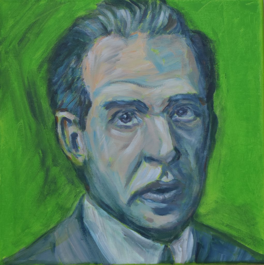 Niels Bohr, Acryl a. Lwd. 30x30cm