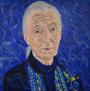 Jane Goodall - Acryl a. Lwd. 100x100cm